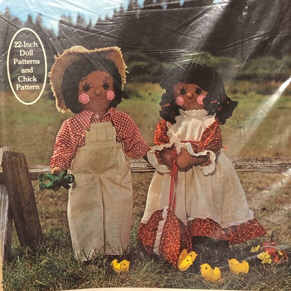 Vintage 1980 The Gingham Goose Heartfelt Friends Luke & Lettie Doll Pattern - Picture 6 of 6
